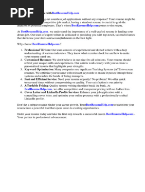 Resume Cover Sheet Example