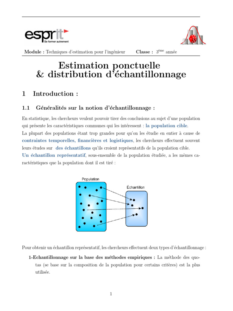 TEI Chap2 Estimation Ponctuelle Version Cours | PDF | Estimateur ...