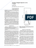 New Spectrophotometric Reagent Specific For The Determination of Copper