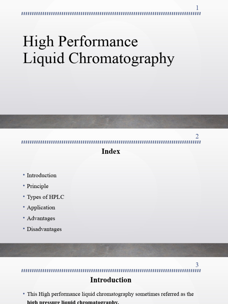 Hplc 1 Pdf High Performance Liquid Chromatography Chromatography