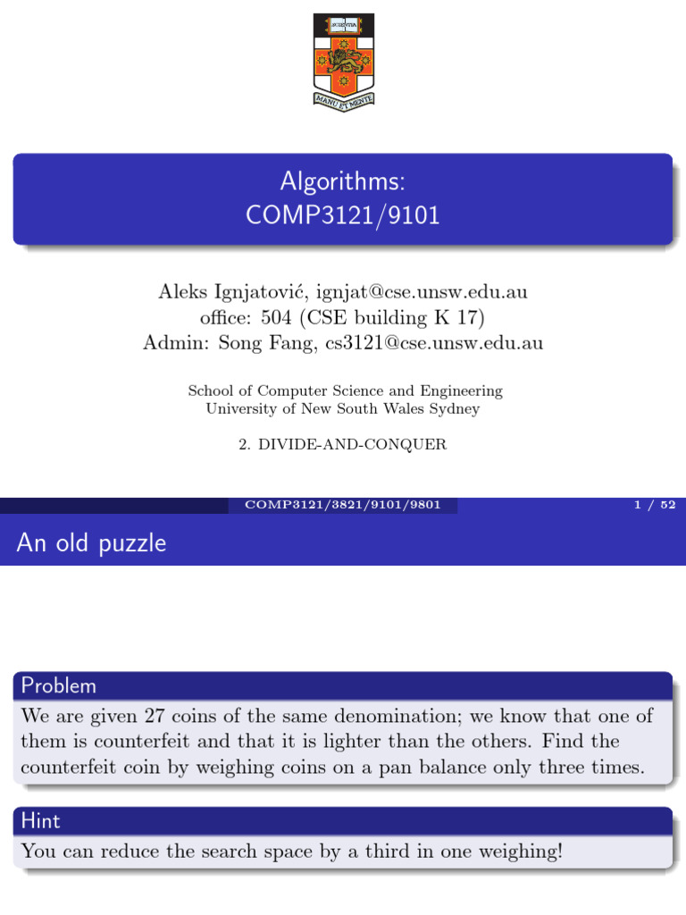 Divide and Conquer Algorithms Explained | PDF | Mathematics | Applied ...