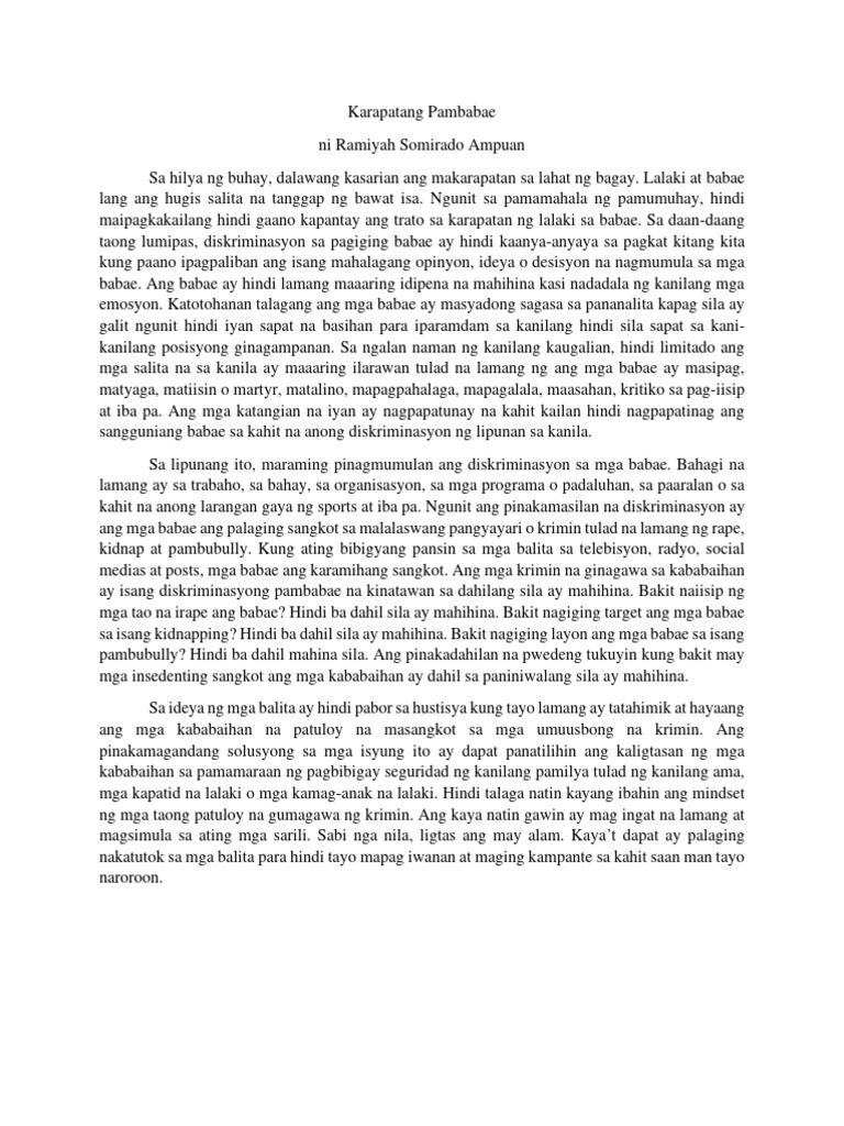 Karapatang Pambabae | PDF