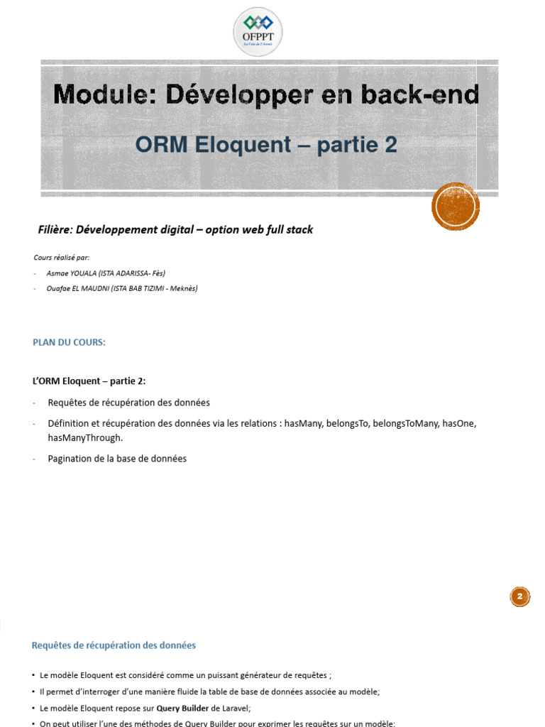 Requêtes Eloquent et relations ORM | PDF | SQL | Logiciel de gestion ...