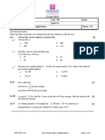 CT CBSE VII Math Percentage and Its Applications