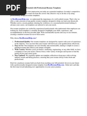 Resume Templates in Word Format Free Download