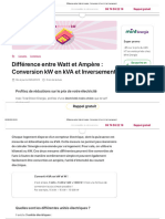 Différence Entre Watt Et Ampère - Conversion KW en kVA Et Inversement