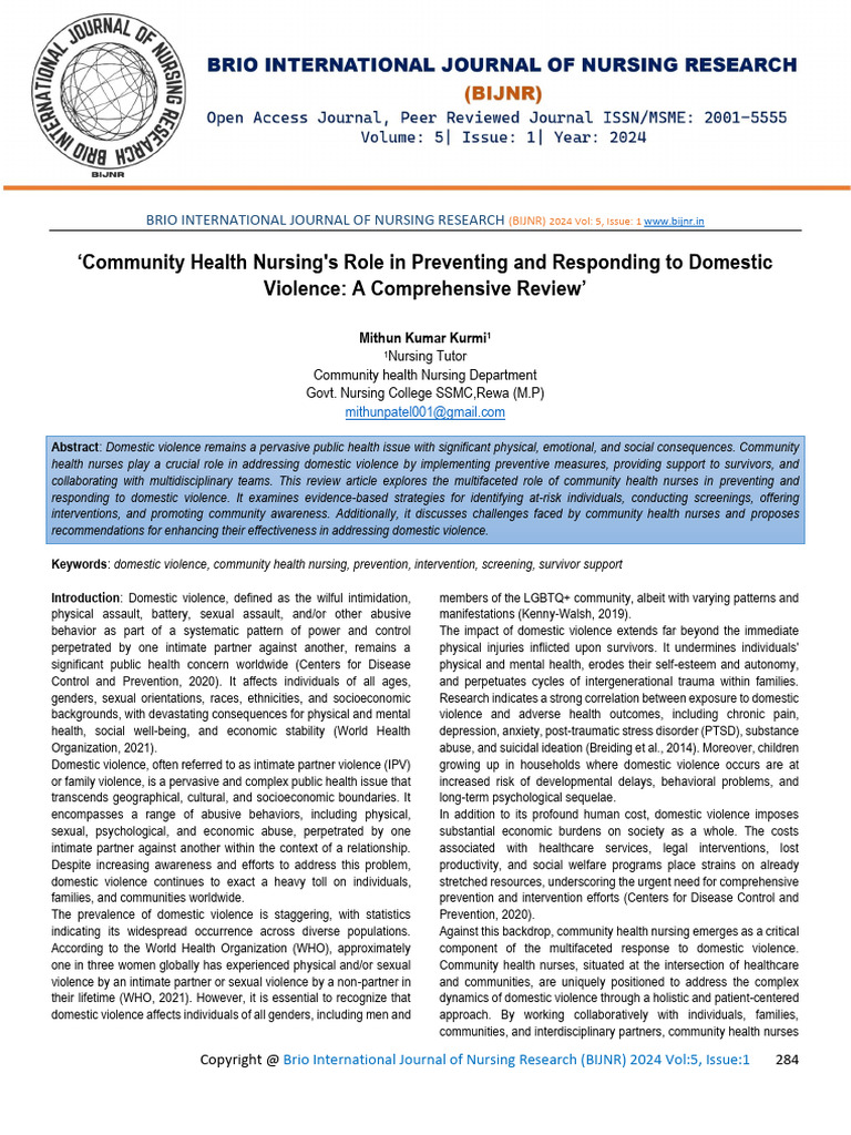 Community Health Nursing S Role In Preventing And Responding To