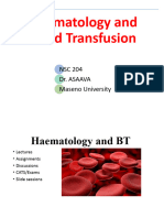 Introduction To Haematology and BT 1