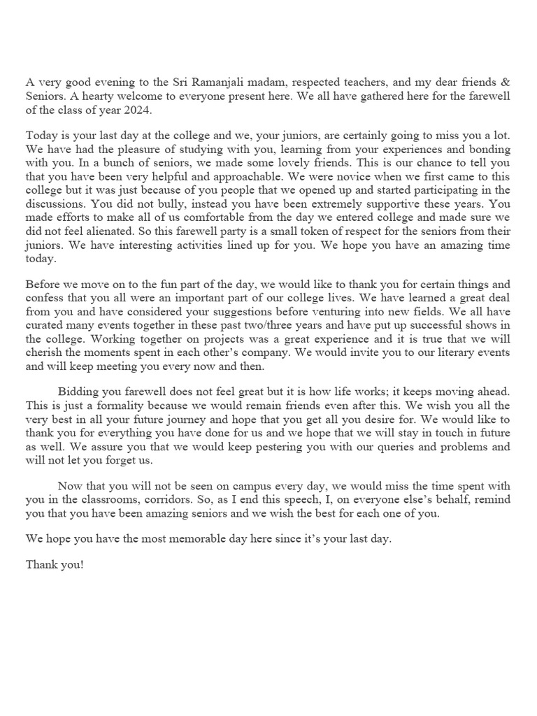 Farewell Speech | PDF