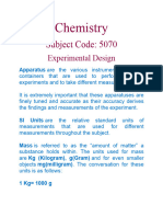 Chemisty Notes Experimental Design