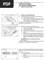 Throttle Body On-Vehicle Inspection