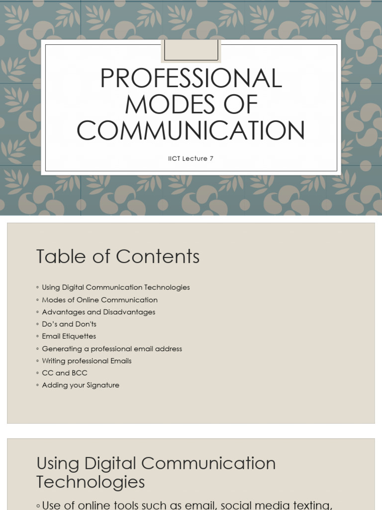 Modes of Communication | PDF | Communication | Online And Offline