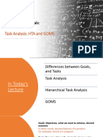 Task Analysis and HTA, GOMS