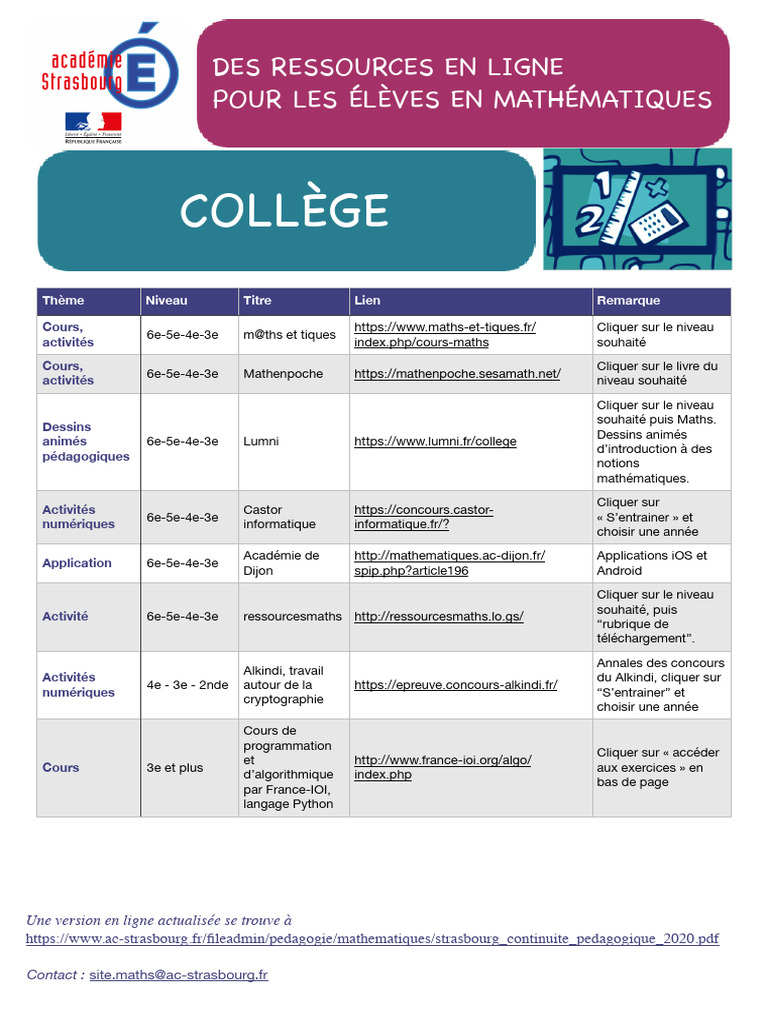 Ressources en ligne pour les maths | PDF | Informatique | Informatique