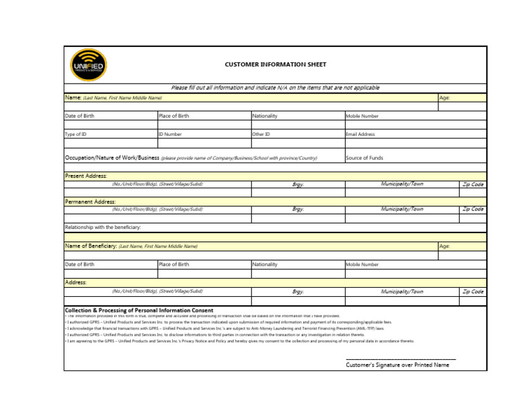 Cis Form PDF
