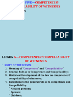 Lesson 5 Competence Compellability of Witnesses