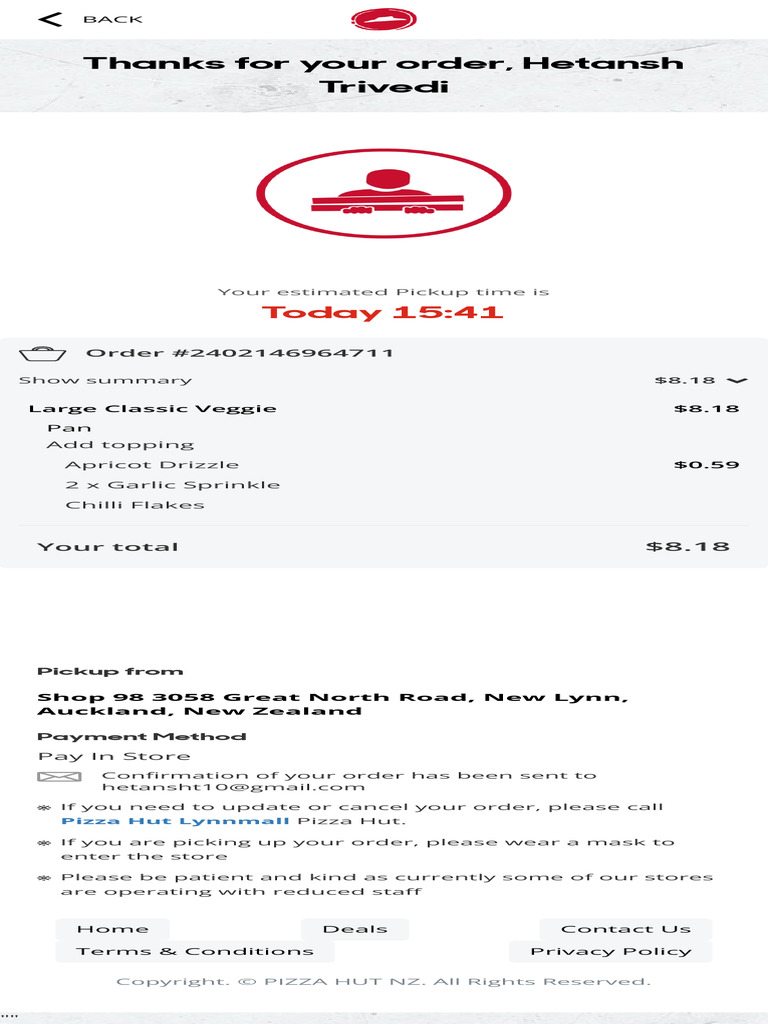 Pizza Hut NZ Order Pick Up or Delivery Online Now PDF