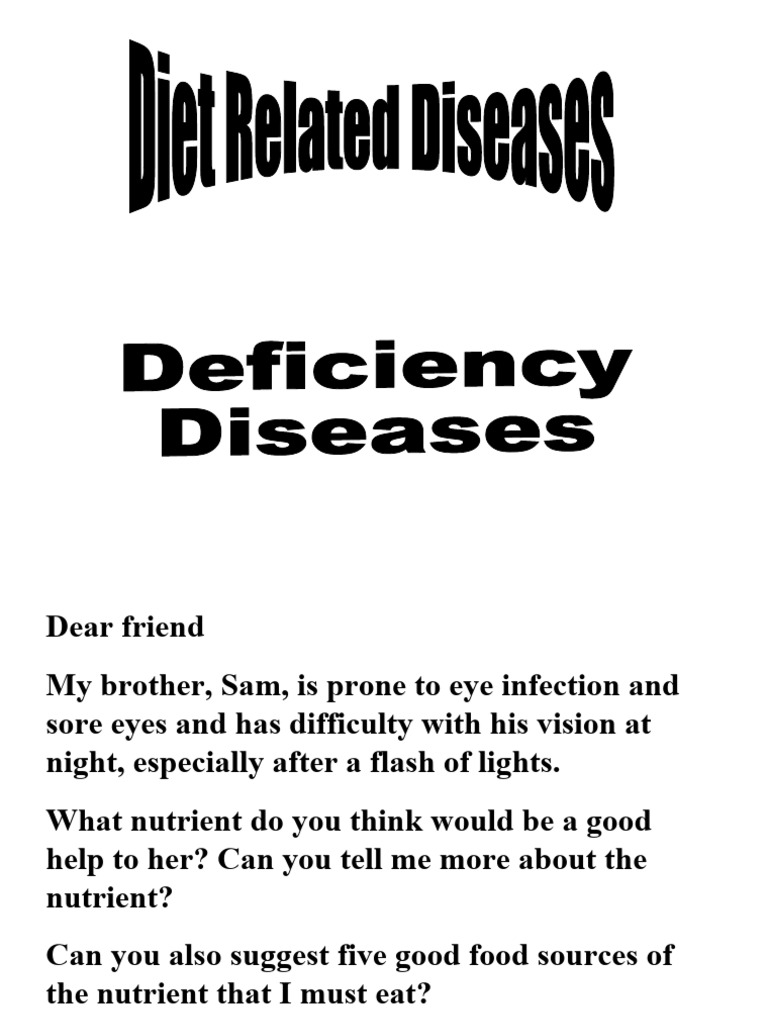 Key Deficiency Diseases and Nutrients | PDF | Vitamin | Bone