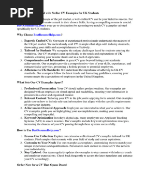 Good Cv Examples Uk Student