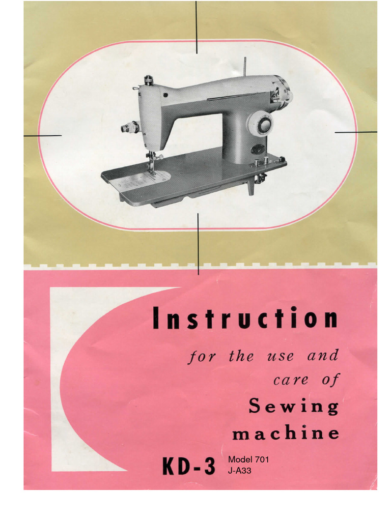 Brother KD3 701 Sewing Machine Instruction Manual Download Free PDF