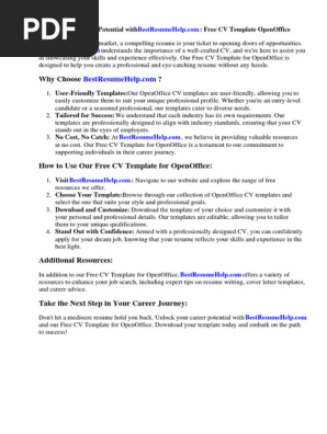 Free Cv Template Openoffice