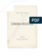 Brother Lemair Helvetia Sewing Machine Instruction Manual