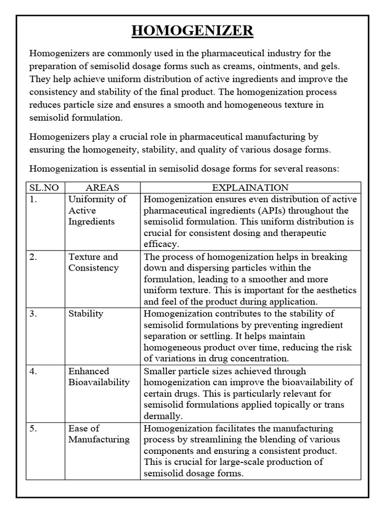 Homogenizer Final Draft (3) | PDF | Topical Medication | Pharmaceutical ...