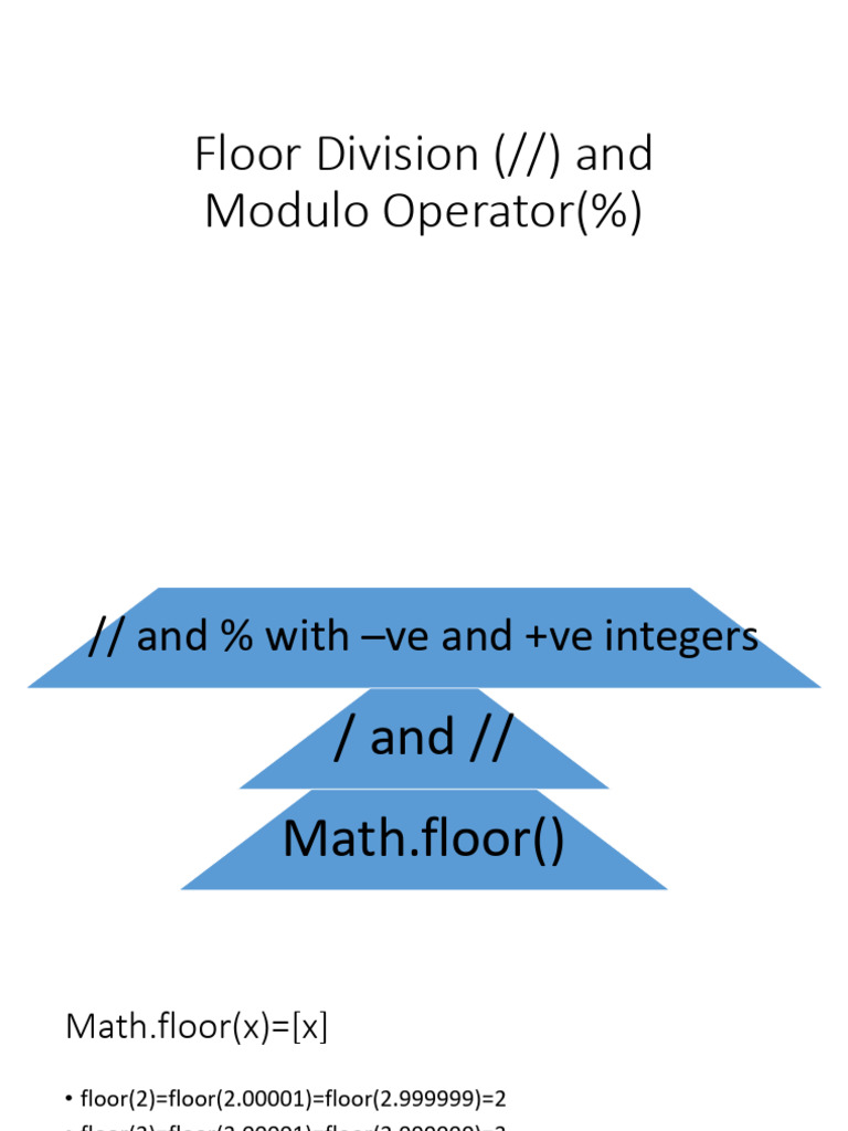 Floor division and modulo pdf