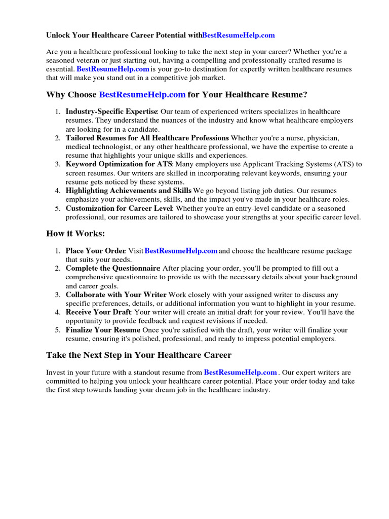 Healthcare Resume Samples | PDF | Résumé | Health Care