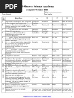 Computer Science Full Book Short Q+MCQs