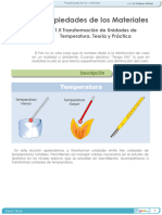 1.5 PROPIEDADES DE LOS MATERIALES. Transformación de Unidades de Temperatura
