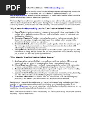 Medical School Resume Template