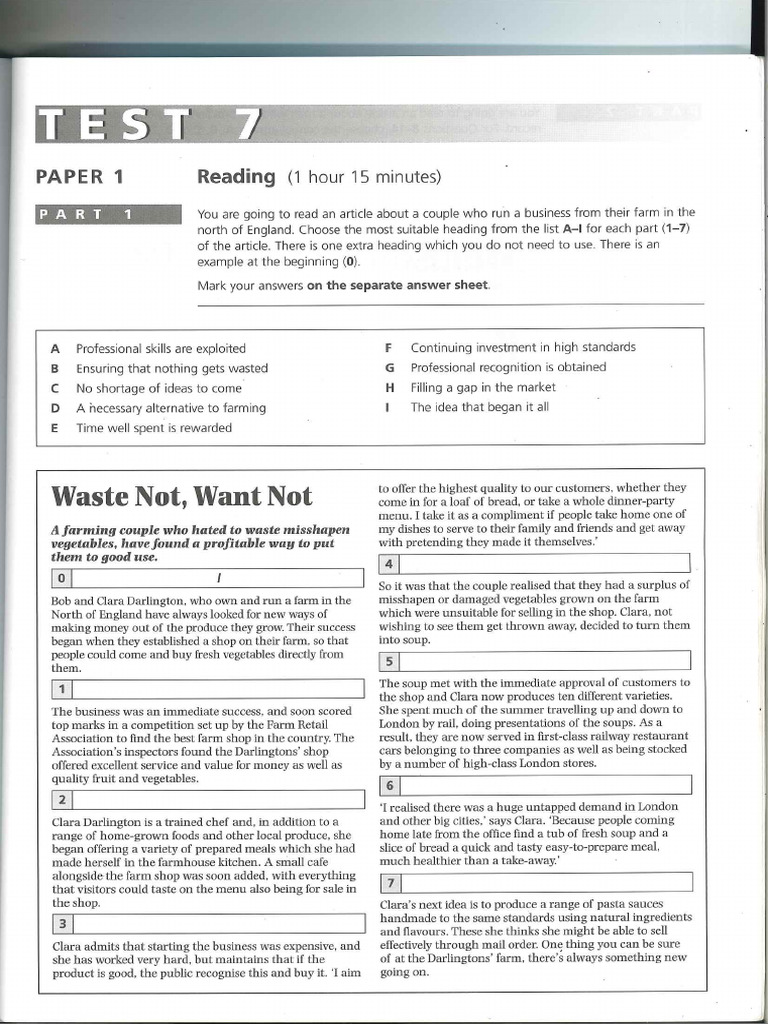 Practice Plus 1 - Test 7 | PDF