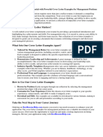 Cover Letter Examples For Management Position
