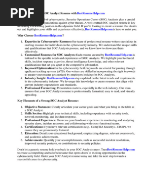 Soc Analyst Resume