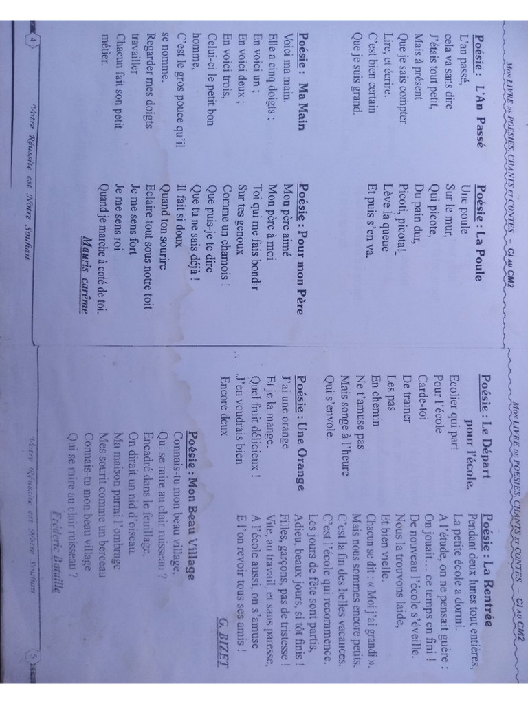 Pdf Poésie Ci Au Cm2 Pdf