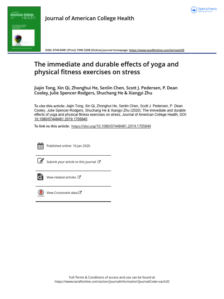 Yoga vs. Fitness: Stress Reduction Effects | PDF | Physical Fitness ...