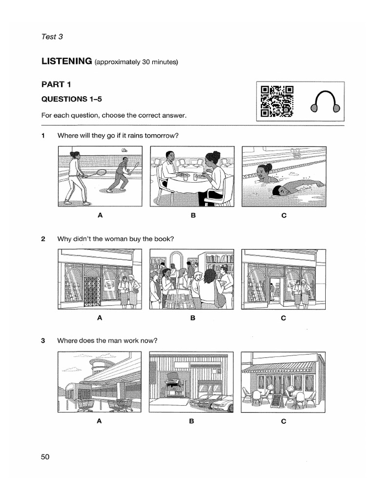 A2 Key Test 3 Listening | PDF