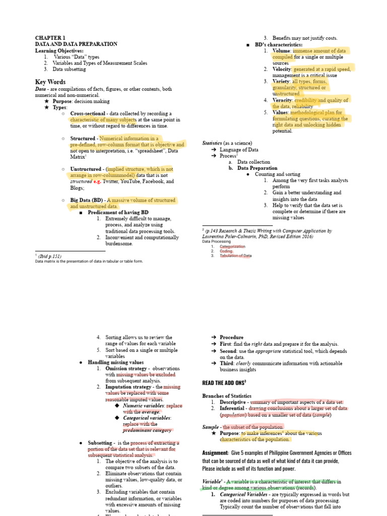 Reviewer +Ch+1+Data+and+Data+Preparation+ | PDF | Level Of Measurement ...