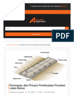 Persiapan Dan Proses Pembuatan Pondasi Jalan Beton - Alat Ukur Indonesia