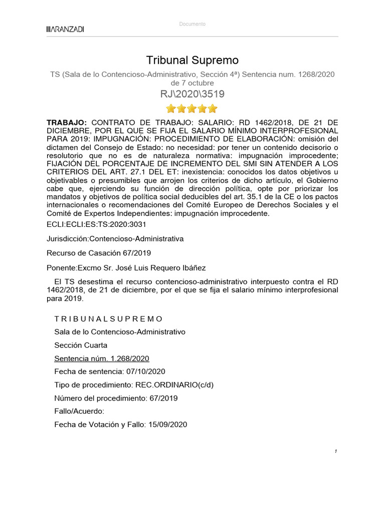 Jur - TS (Sala de Lo Contencioso-Administrativo, Seccion 4a) Sentencia