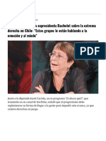 Expresidenta Bachelet y Su Preocupación Por La Extrema Derecha en Chile 14-03-2024