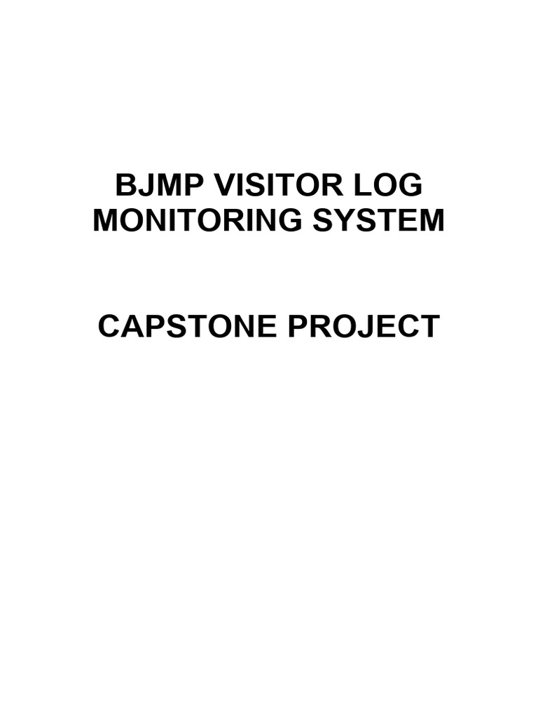 BJMP Visitor Log Monitoring System PDF Security Computer Security