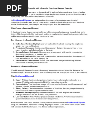 Functional Resume Example