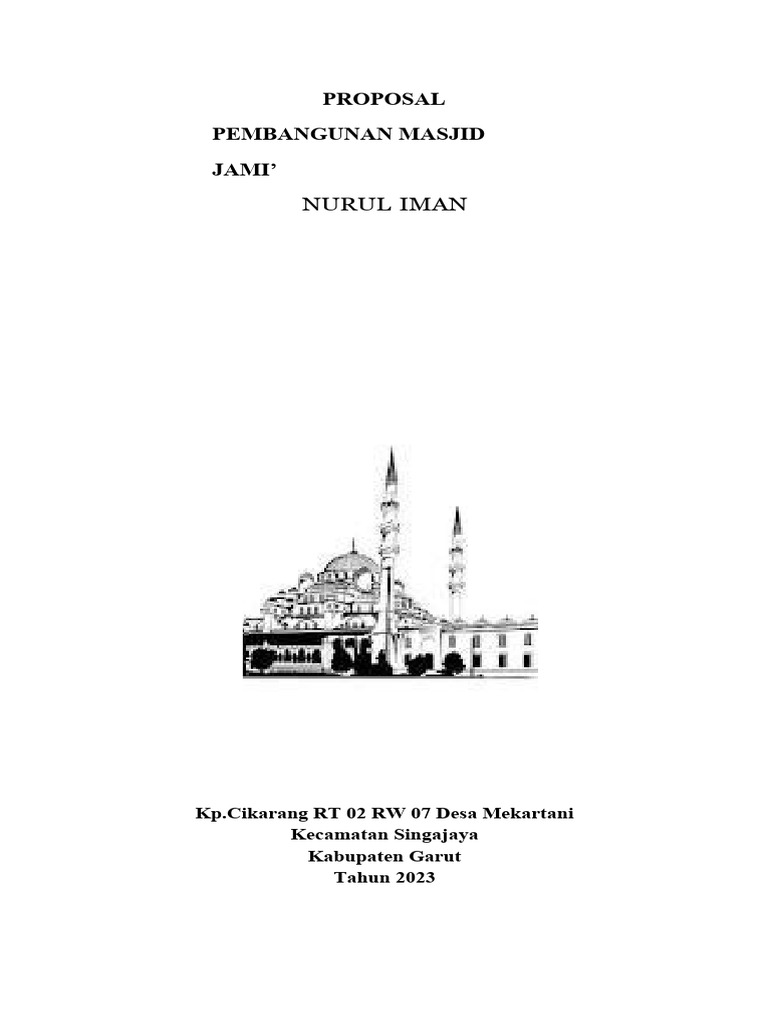 Proposal Pembangunan Masjid Nurul Iman | PDF