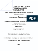 A History of The Dutch Reformed Church in Zimbabwe: With Special Reference To The Chinhoyi Congregation