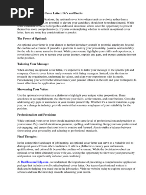 Optional Cover Letter Google