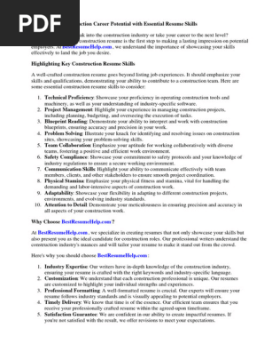 Construction Resume Skills