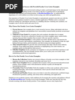 Faculty Cover Letter Examples