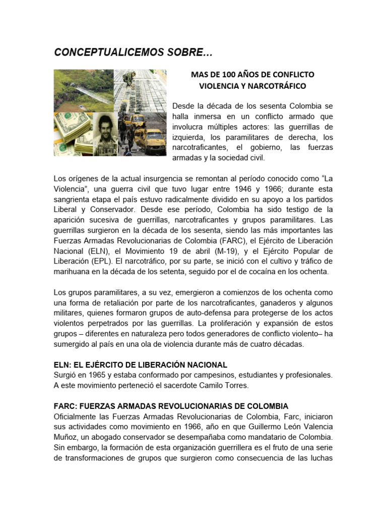 Conflicto Armado en Colombia: Historia y Procesos de Paz | PDF ...